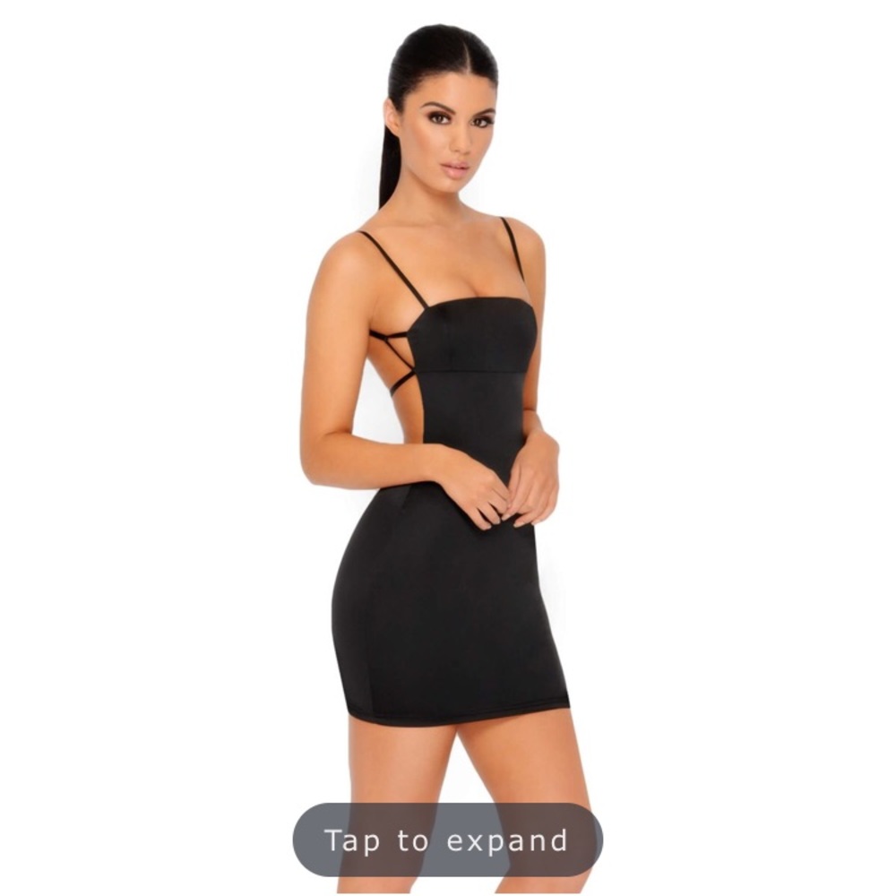 Oh Polly black satin dress
